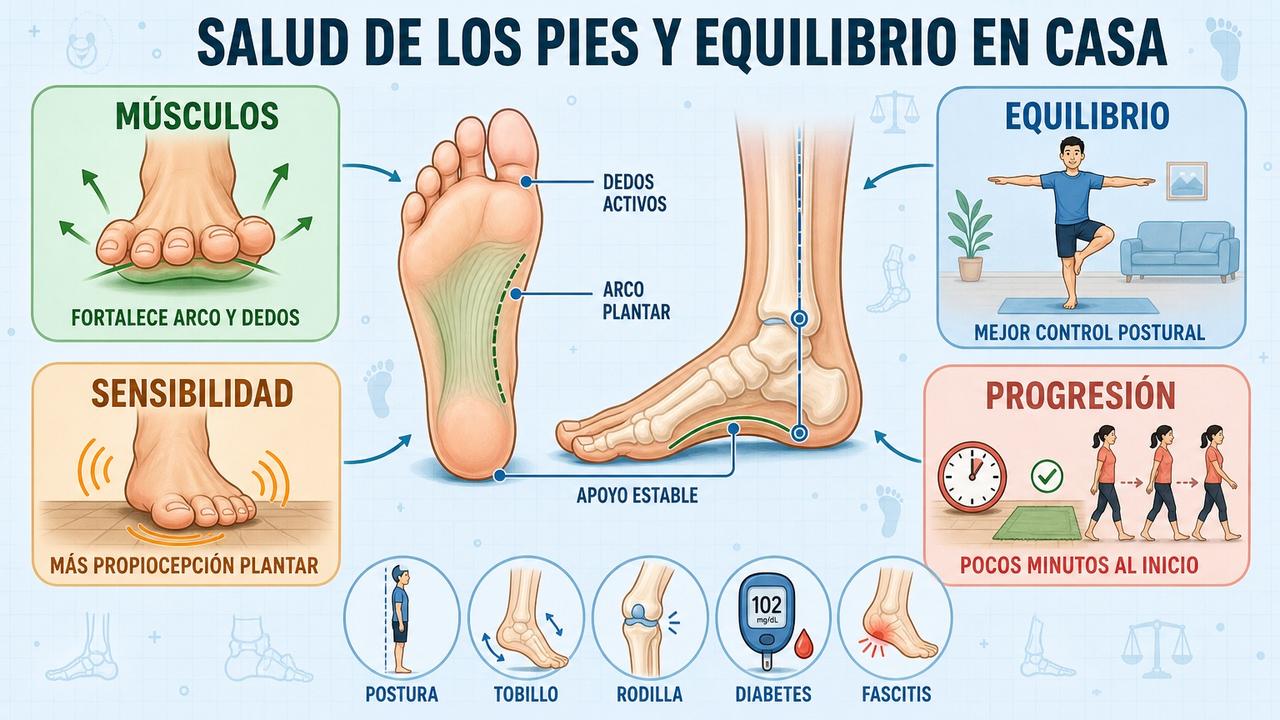 Músculos, sensibilidad, equilibrio y progresión segura al andar descalzo.