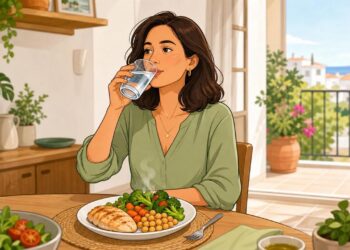 Beber un vaso de agua antes de comer no es solo costumbre: ayuda a saciarse y a comer un poco menos