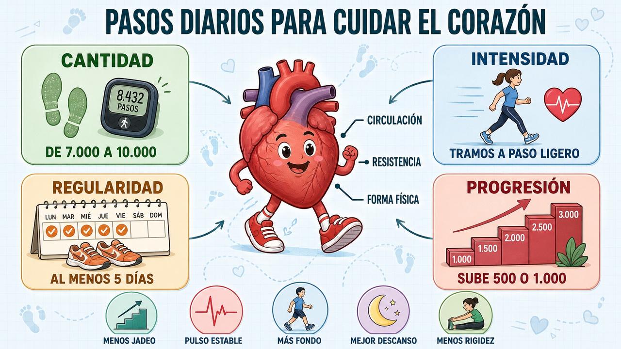 Cantidad, intensidad, regularidad y progresión: claves para ganar salud cardiovascular.