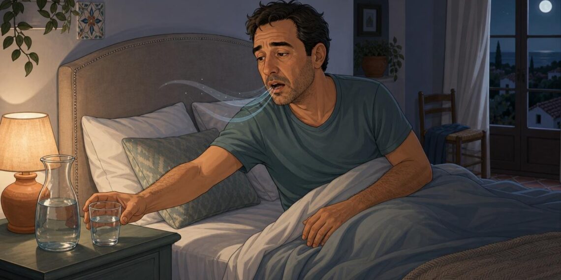 Despertarse a media noche con mucha sed no siempre es por el calor: a veces tiene que ver con la respiración por la boca al dormir