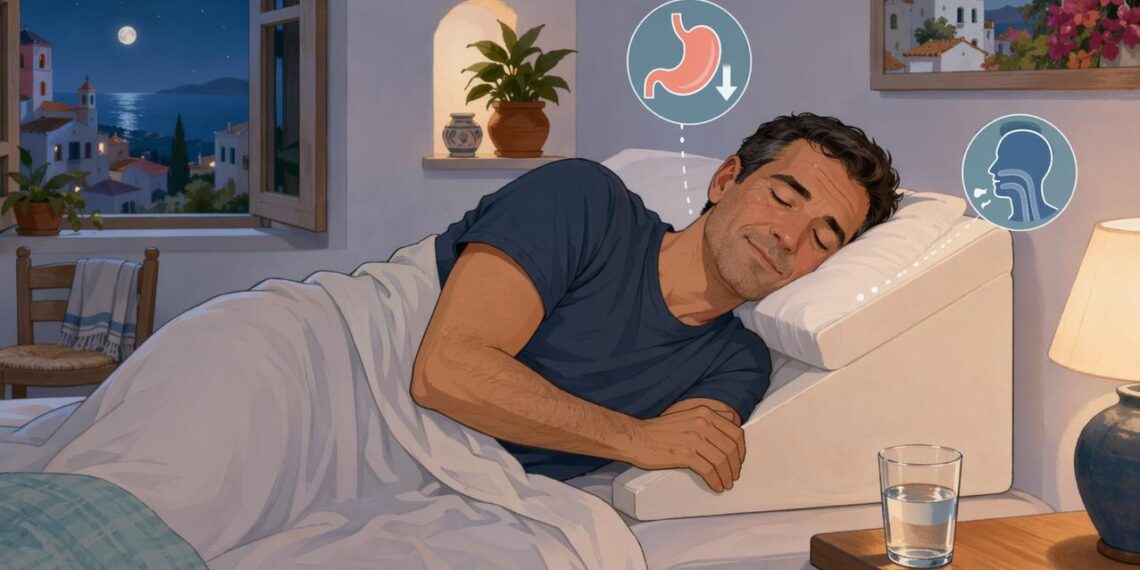 Dormir con la cabeza algo elevada no es solo comodidad: puede ayudar con el reflujo y con la respiración por la noche