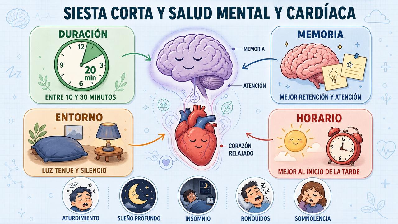Duración, memoria, entorno y horario: claves para una siesta reparadora.