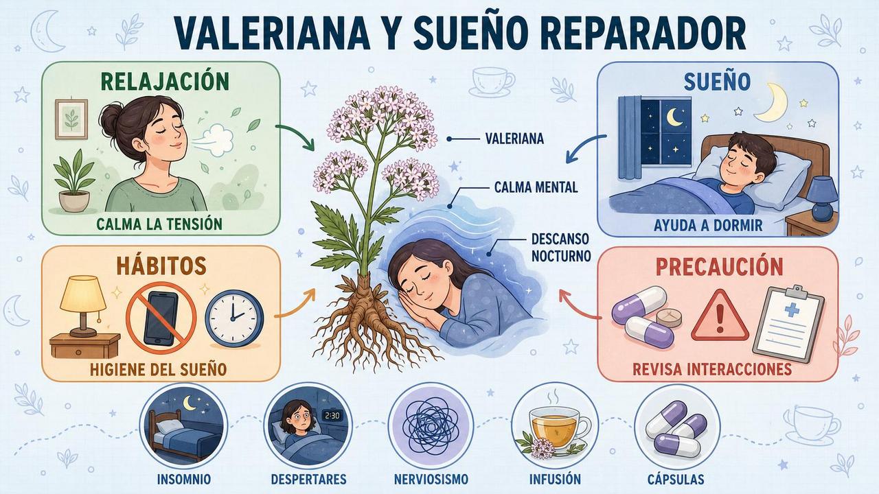 Relajación, sueño, hábitos y precauciones resumen el uso responsable de valeriana.
