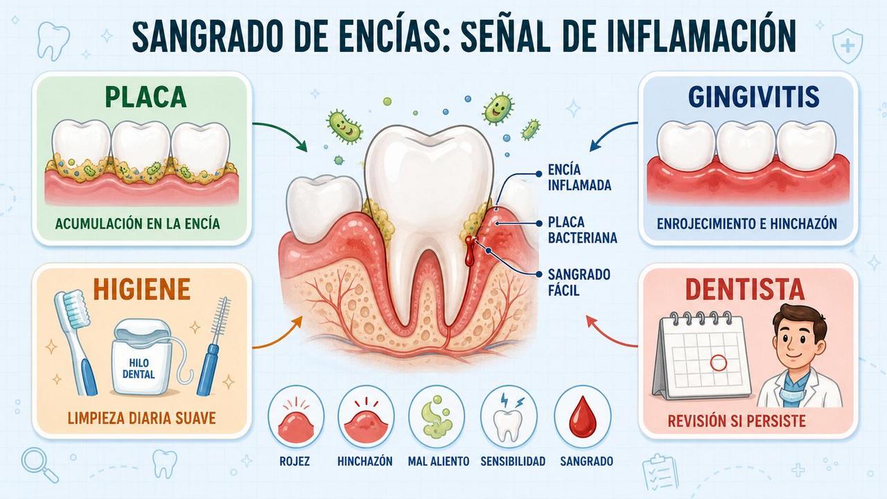 Placa, gingivitis, higiene y revisión dental: claves para cuidar las encías.