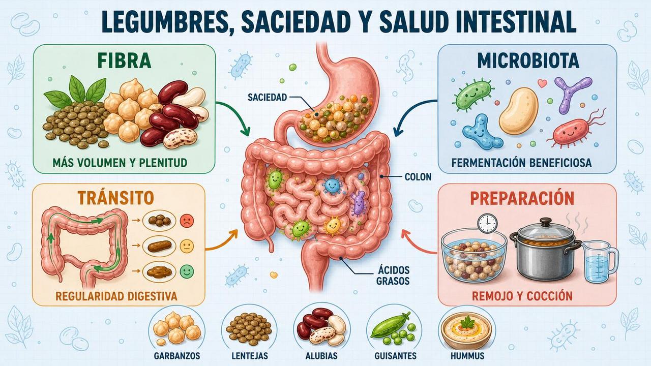 Fibra, microbiota, tránsito y preparación explican el efecto intestinal de las legumbres.