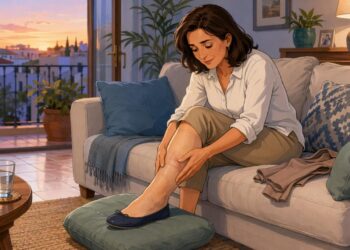 La necesidad de mover las piernas al acostarse puede indicar síndrome de piernas inquietas.