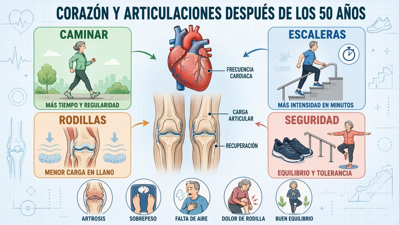 Regularidad, intensidad, carga articular y seguridad orientan la mejor elección después de los 50.