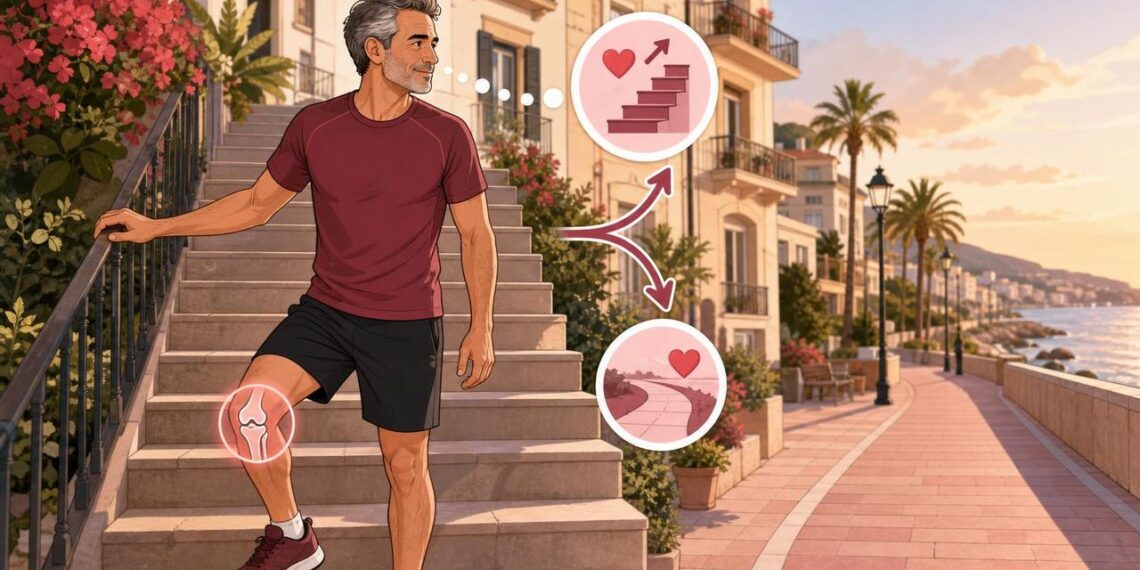 Subir escaleras o caminar en llano: cuál es mejor para el corazón y las articulaciones después de los 50
