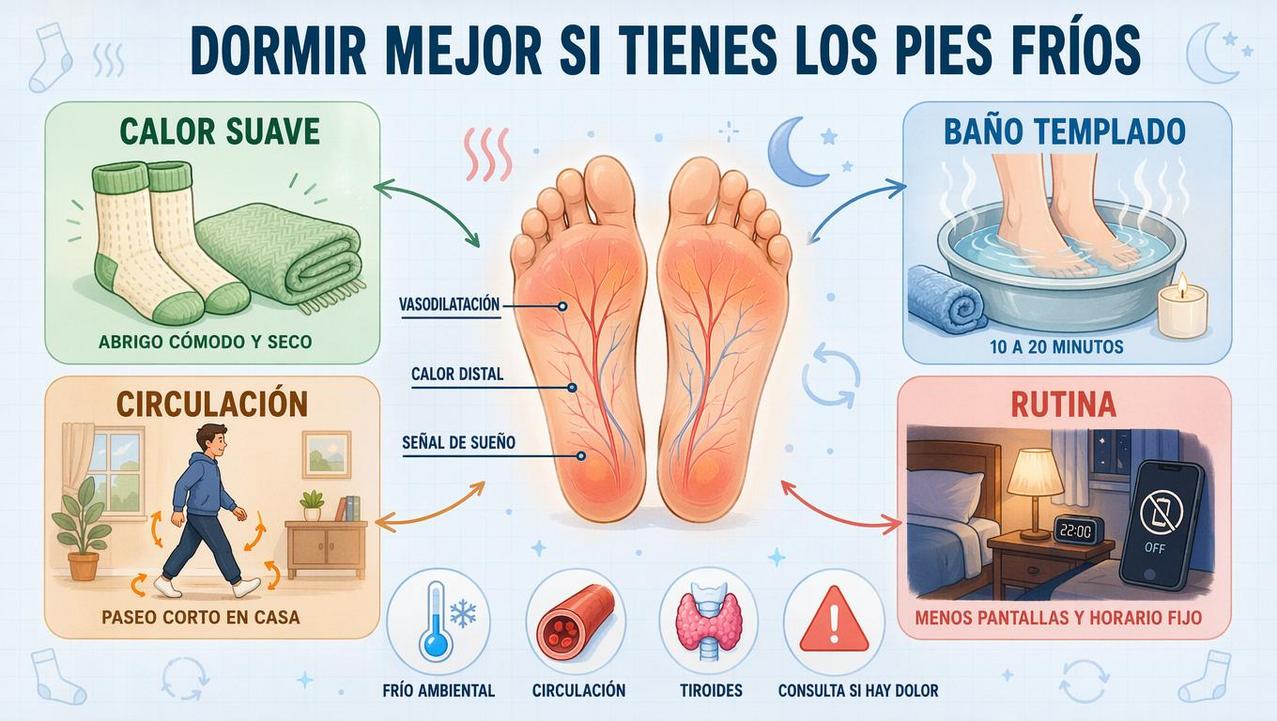 Cuatro hábitos útiles para dormir mejor cuando tienes los pies fríos.