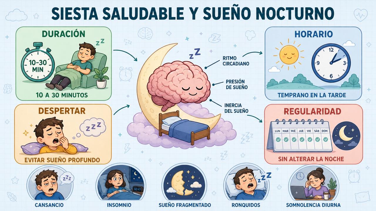 Duración, horario, despertar y regularidad marcan una siesta realmente reparadora.