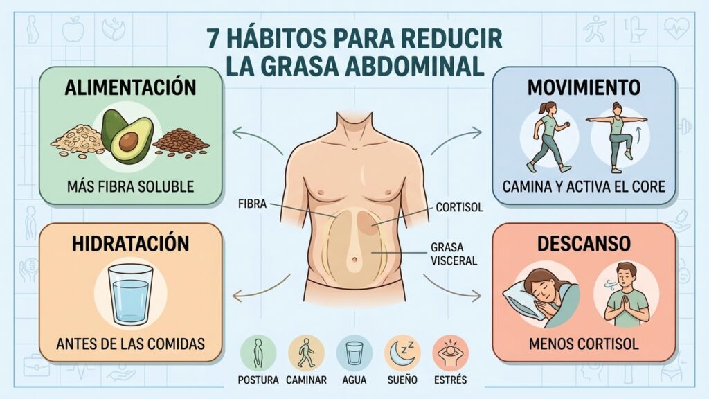 La grasa del abdomen bajo puede desaparecer con estos cambios diarios