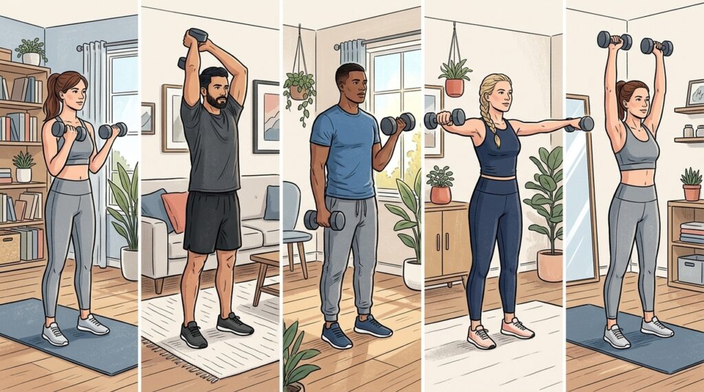 Entrenamiento de brazos con mancuernas: 5 ejercicios para hacer en casa