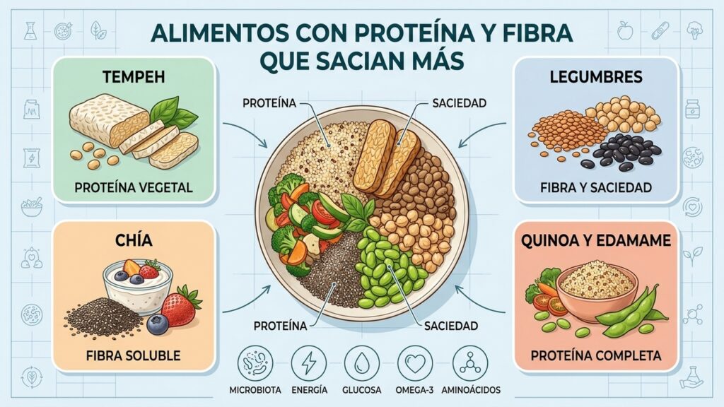 6 alimentos ricos en proteína y fibra para reducir el apetito