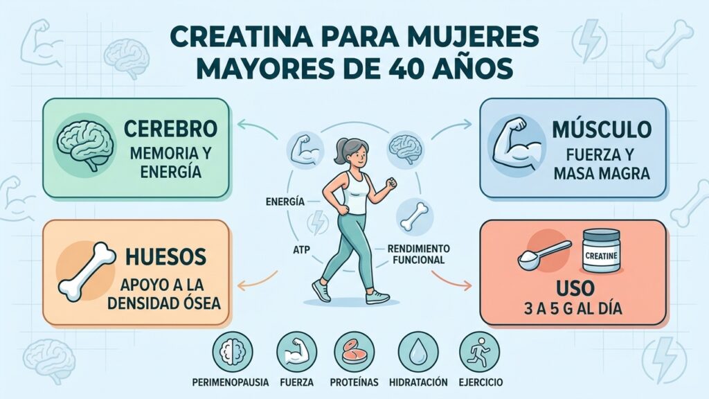 La creatina gana protagonismo entre las mujeres mayores de 40