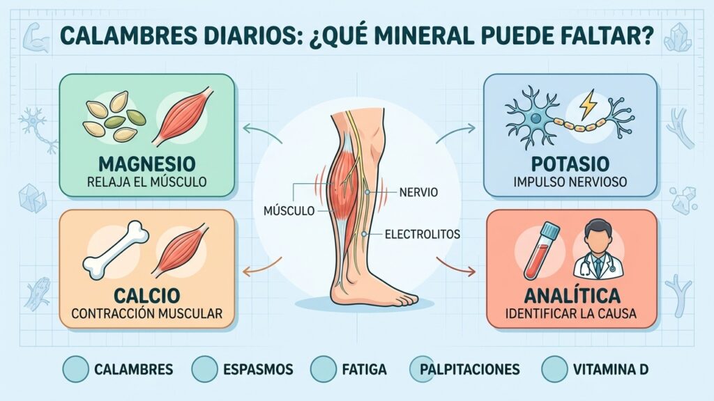 Los calambres diarios pueden revelar la falta de este mineral