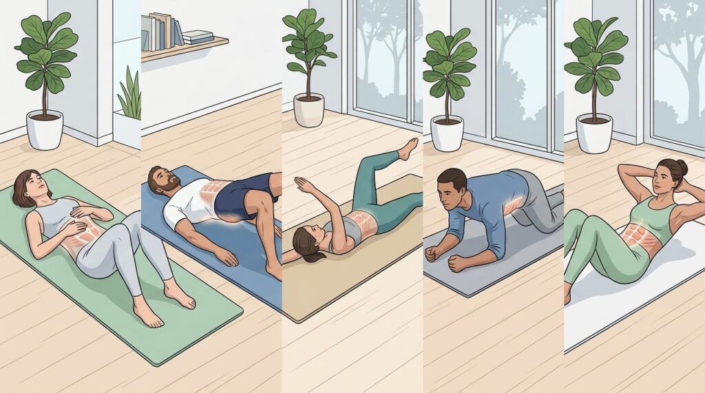 Cómo activar el abdomen con 5 movimientos fáciles sin usar aparatos
