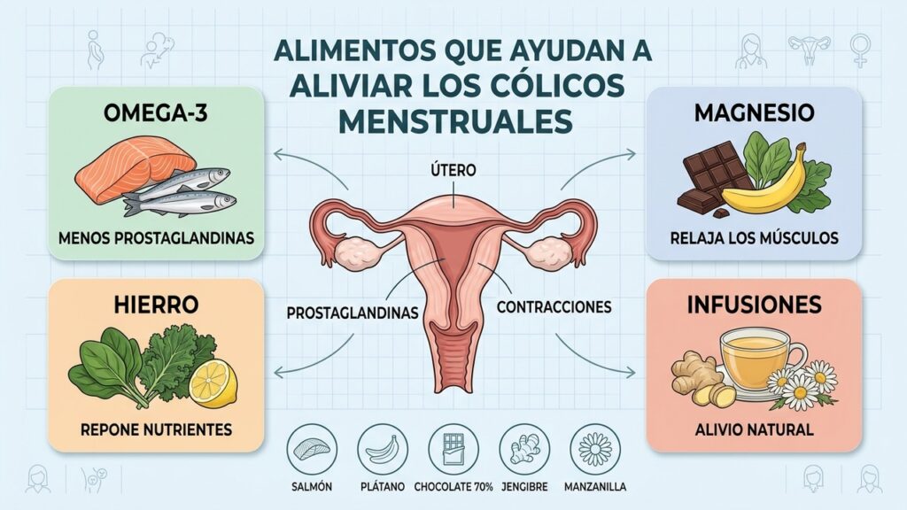 Si sufres cólicos menstruales estos alimentos pueden marcar la diferencia