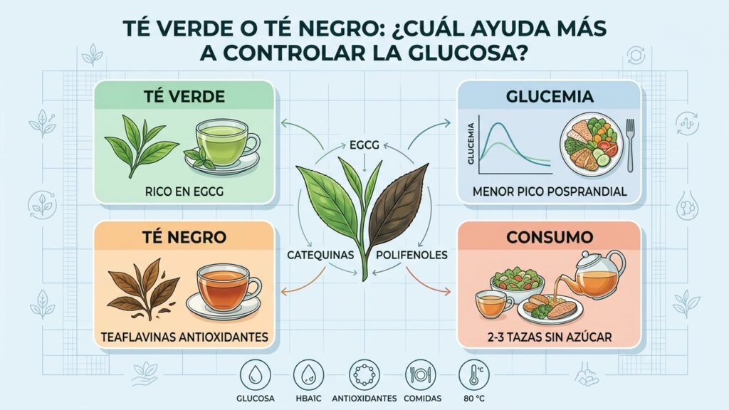 Té verde o té negro cuál ayuda más a controlar el azúcar en sangre