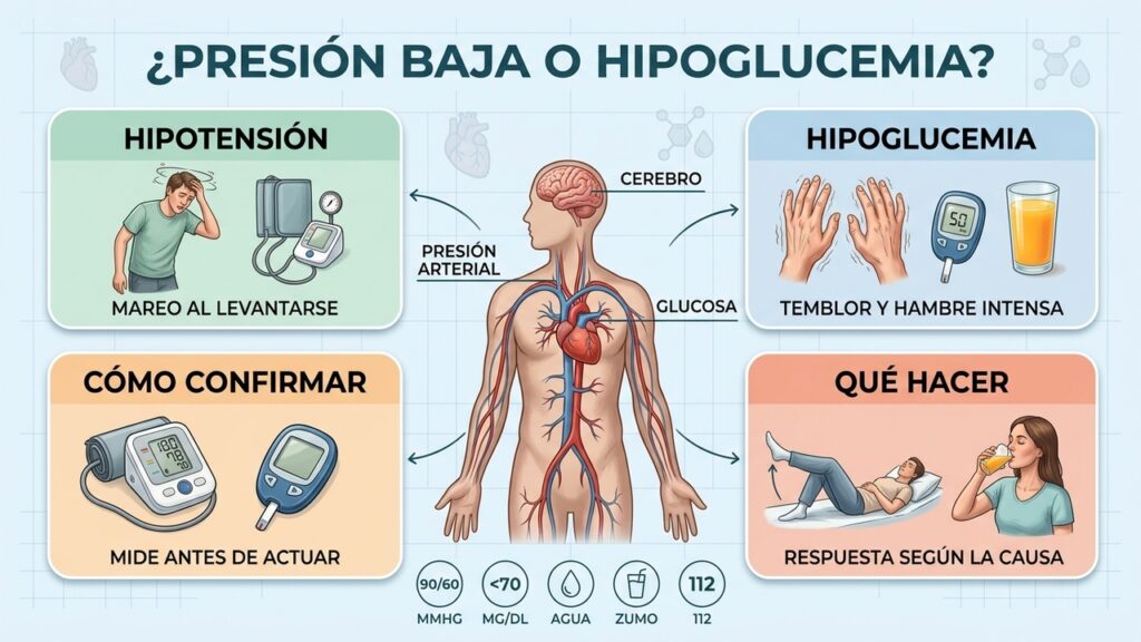 Cómo diferenciar la presión baja de una bajada de azúcar