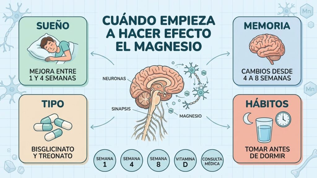 El efecto del magnesio depende del tiempo, la forma del suplemento y las reservas del organismo.