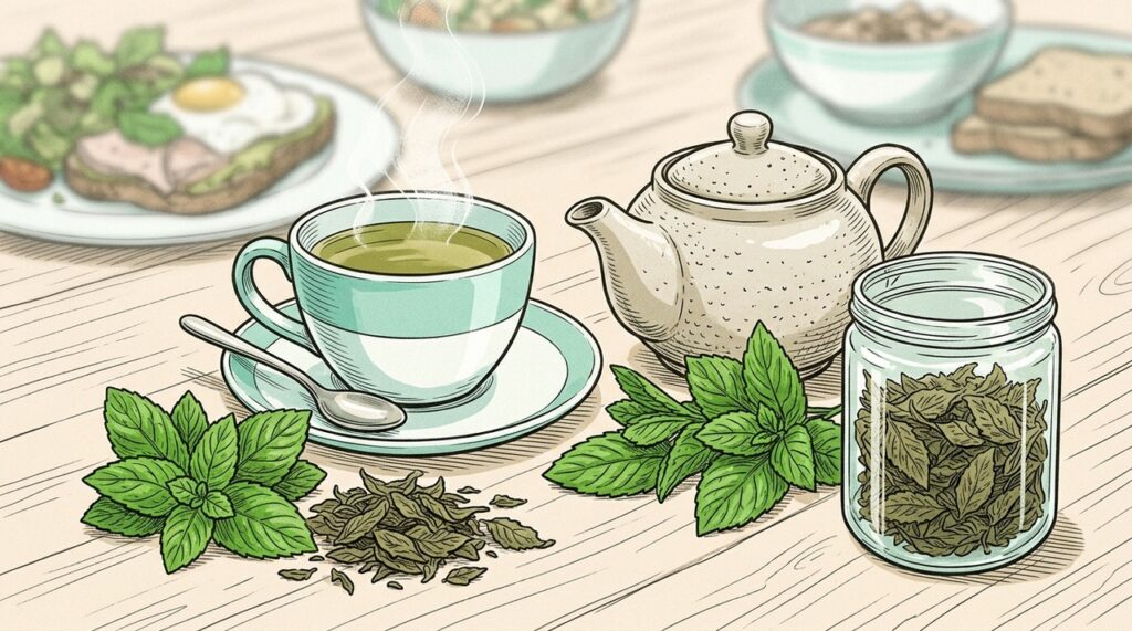 El té de menta es una infusión que puede ayudar a aliviar la digestión y a reducir la sensación de hinchazón