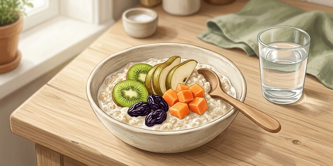 Remedio casero de la abuela para mejorar el tránsito intestinal con avena y fruta