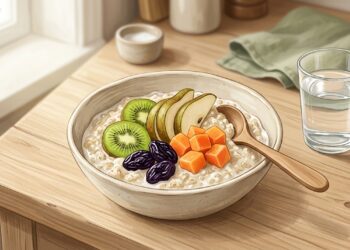 Remedio casero de la abuela para mejorar el tránsito intestinal con avena y fruta