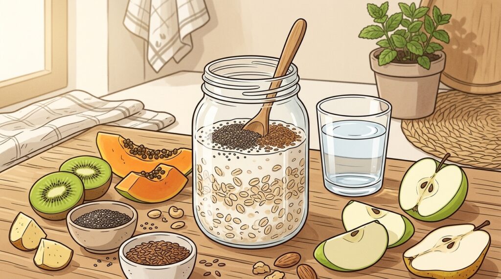 Remedio casero de la abuela para mejorar el tránsito intestinal con avena y fruta