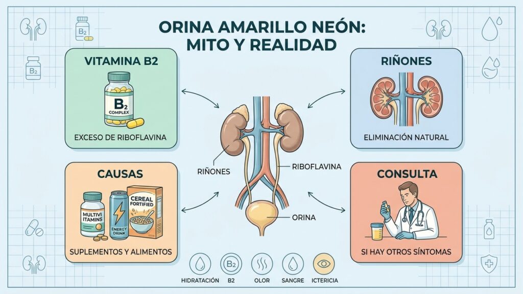 La verdadera razón por la que la orina se vuelve amarilla neón