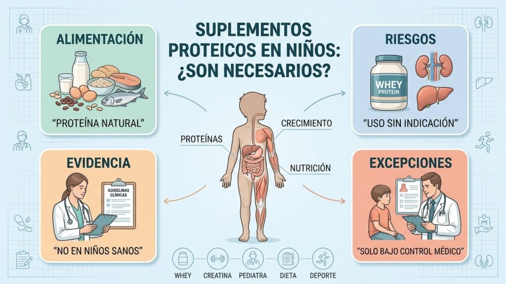 Antes de dar whey o creatina a un niño conviene conocer este dato
