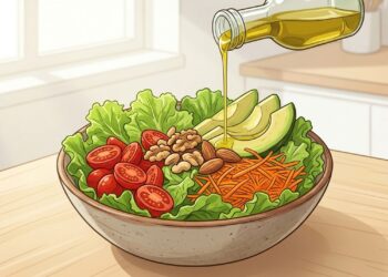 Si comes la ensalada con un chorrito de aceite de oliva, aprovecharás más sus vitaminas