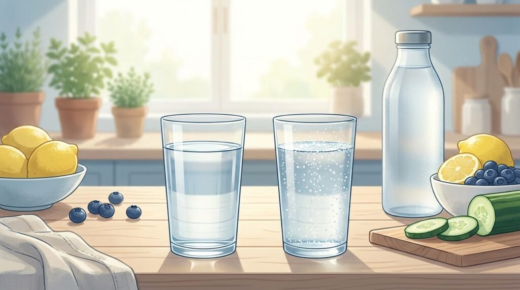 La diferencia entre beber agua natural y beber agua con gas