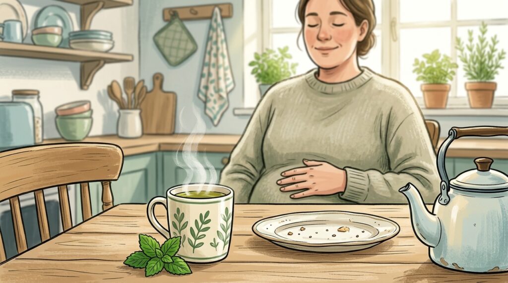 El té de menta puede ayudar a aliviar la digestión pesada y reducir la sensación de hinchazón