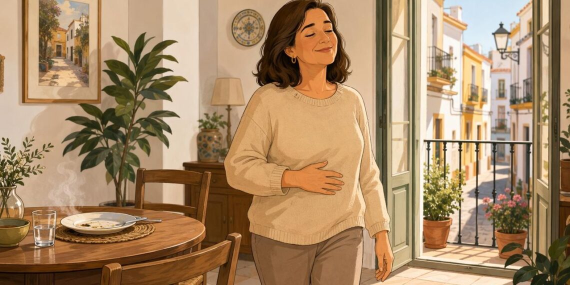 Adiós a la hinchazón abdominal: el hábito de dos minutos después de comer que recomiendan los digestivos