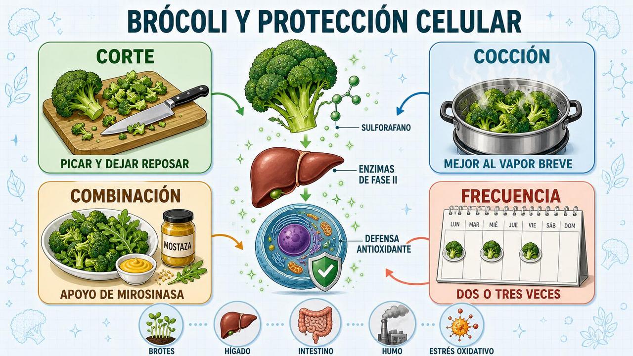 Corte, cocción, combinación y frecuencia influyen en el sulforafano útil.