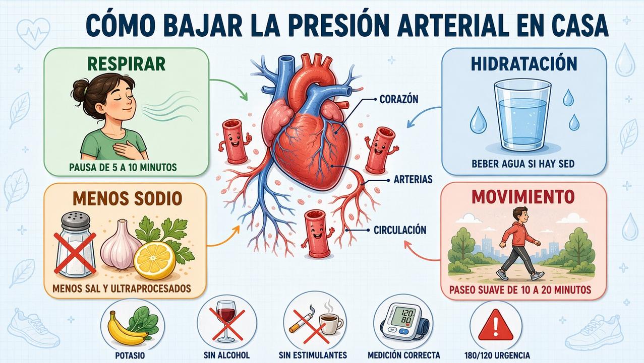 Cuatro pilares caseros para controlar la presión arterial de forma natural.