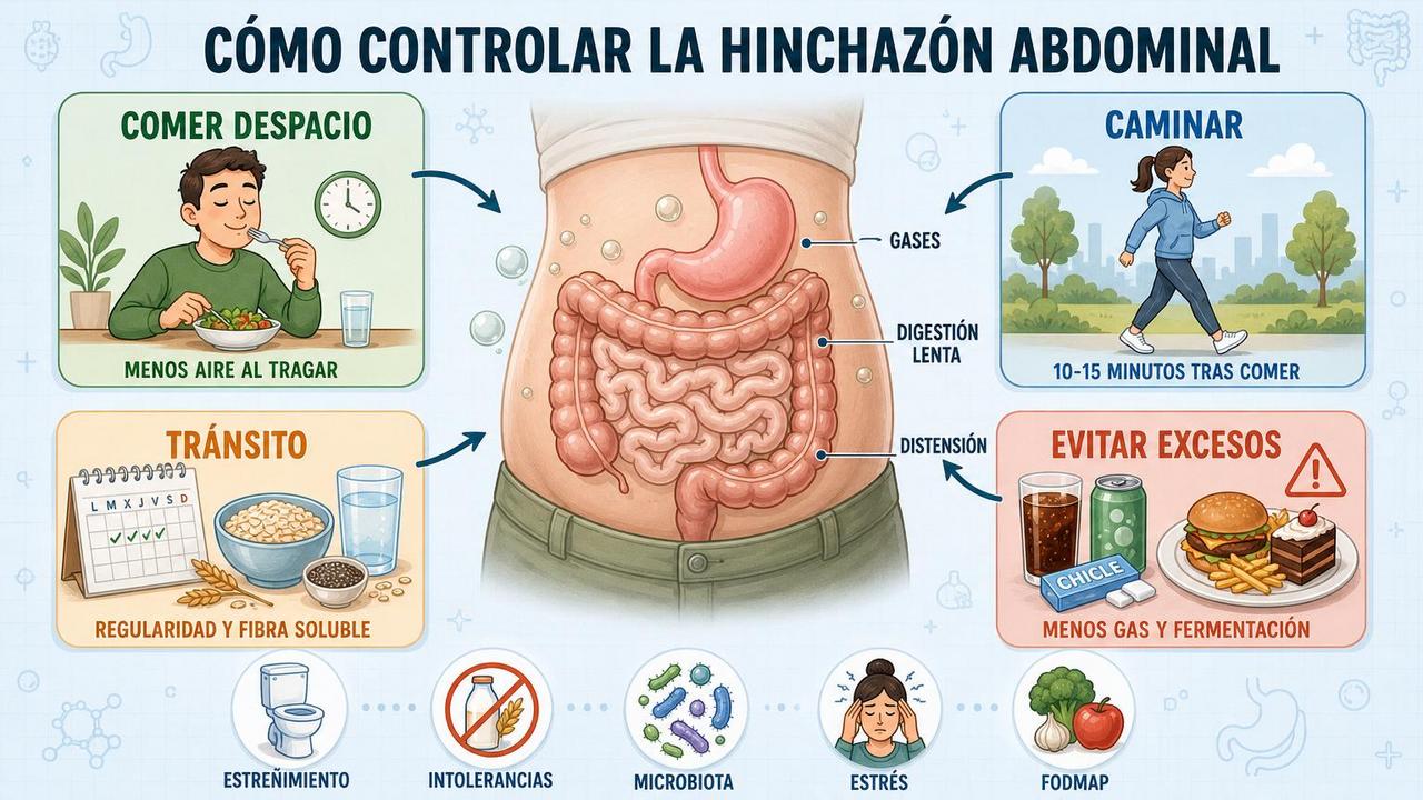 Cuatro pilares clave para reducir gases, distensión y digestiones pesadas.