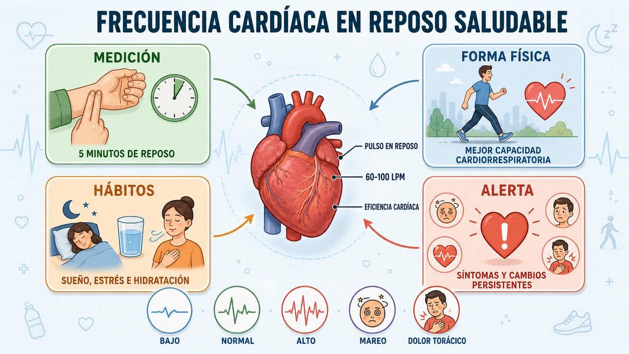 Medición, forma física, hábitos y señales de alerta del pulso.