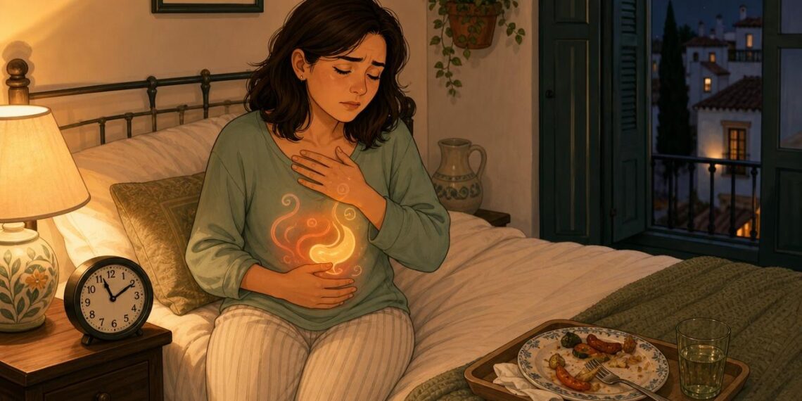 Cuando cenas muy tarde, el cuerpo hace la digestión al ir a dormir, lo que puede empeorar el descanso y el reflujo