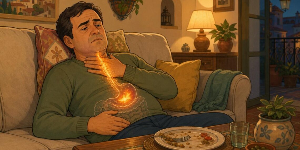 Cuando te acuestas enseguida después de comer, la digestión se hace más lenta y el ácido puede subir hacia la garganta, lo que provoca acidez o malestar