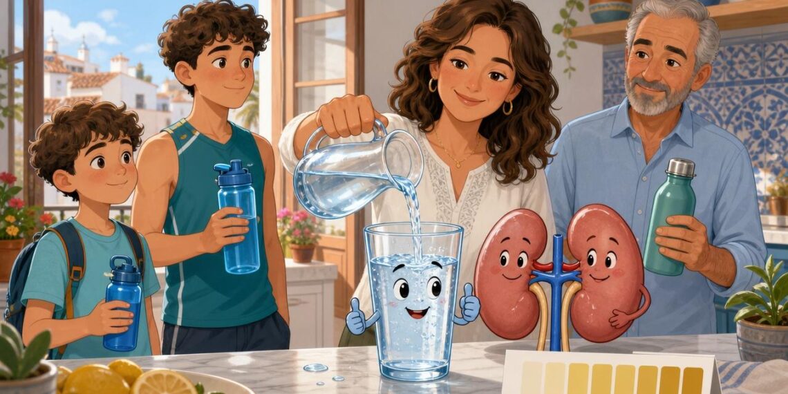 Cuánta agua es recomendable beber al día según la edad para mantener los riñones sanos