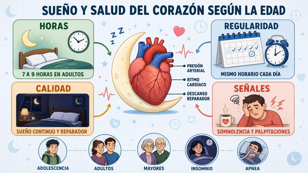 Horas, regularidad, calidad y señales clave para cuidar la salud cardiovascular.