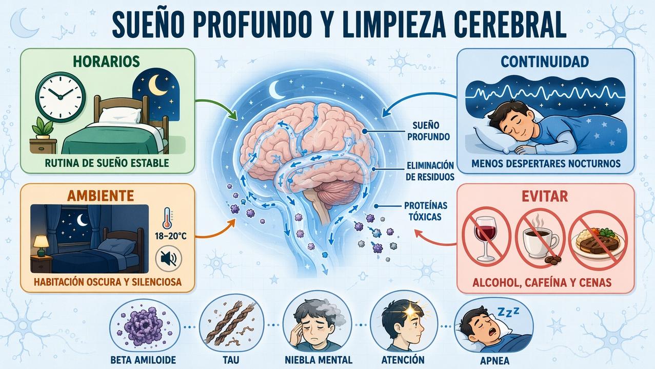 Horarios, continuidad, ambiente y hábitos ayudan a proteger el sueño profundo.