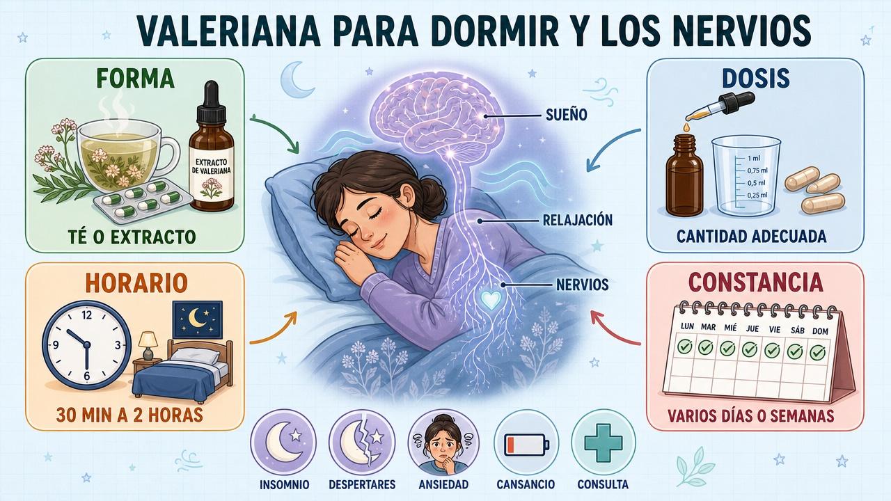 Forma, dosis, horario y constancia influyen en el efecto de la valeriana.