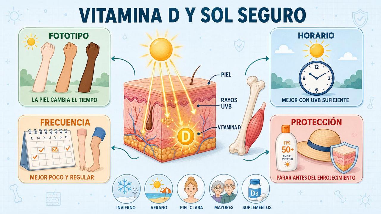 Fototipo, horario, frecuencia y protección guían una exposición solar más segura.
