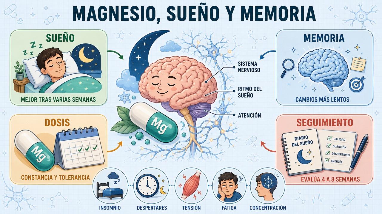 Sueño, memoria, dosis y seguimiento: claves para valorar el efecto del magnesio.