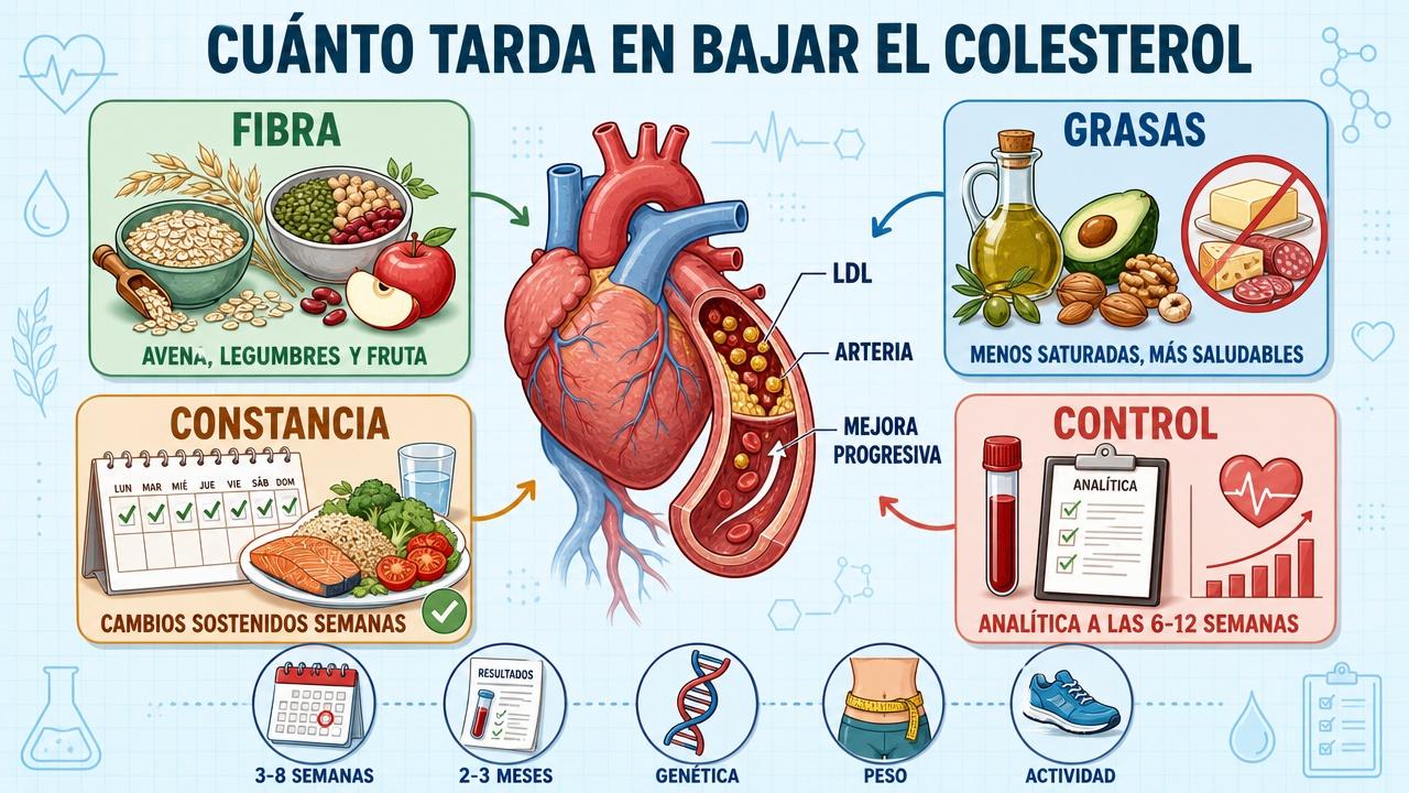 Fibra, grasas saludables, constancia y control analítico marcan la bajada del LDL.