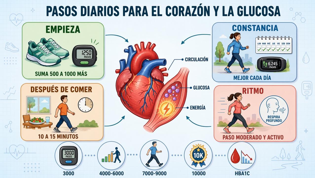Cuatro claves: empezar poco a poco, constancia, paseo posprandial y ritmo moderado.