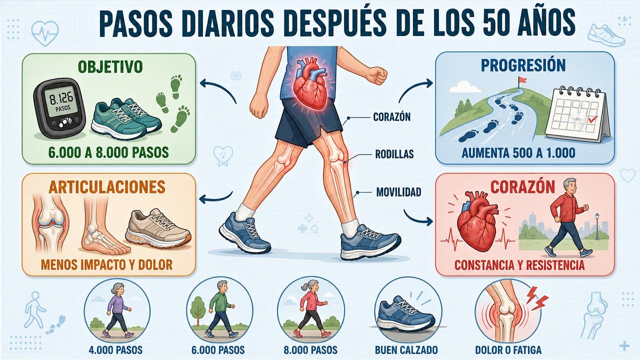 Objetivo, progresión, articulaciones y corazón: claves para caminar con seguridad.