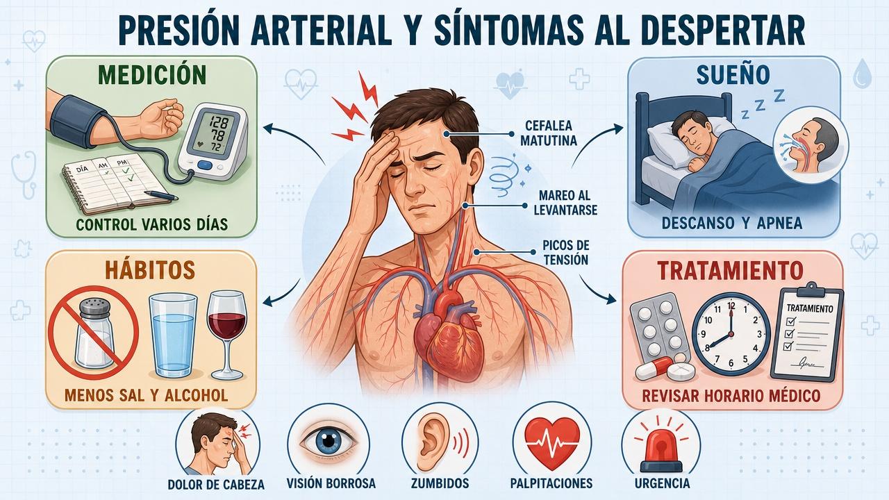 Medición, sueño, hábitos y tratamiento orientan el control de la presión arterial.